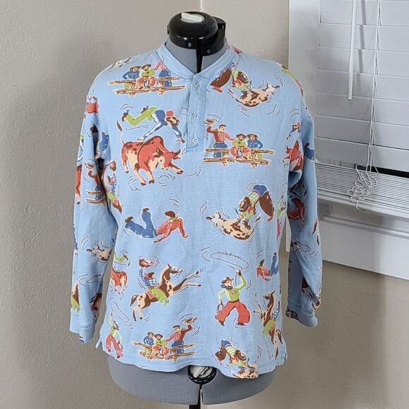 Nick & Nora Cowboy Western Pajamas Y2k Size Medium - Picture 3 of 17